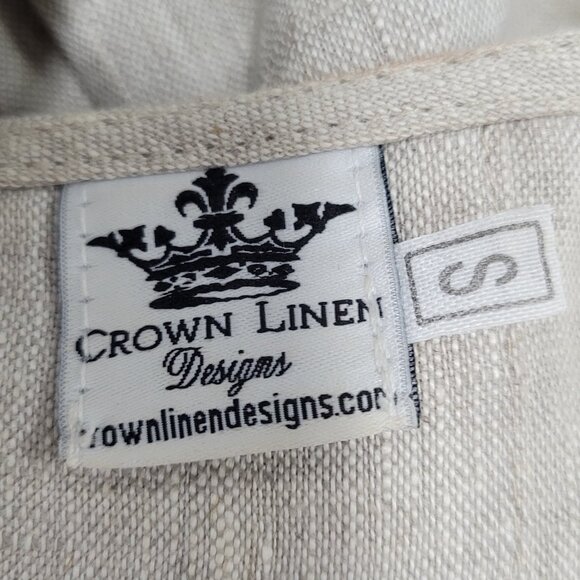Crown Linen Beige 100% European Linen 3/4 Bell Sleeve Tunic Top Size Small S - Picture 3 of 15